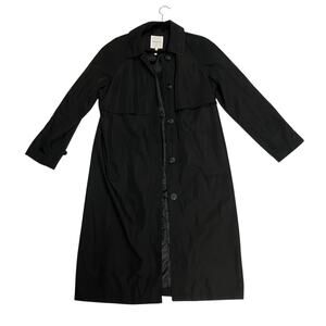 Avec Les Filles Women's Black Trench Coat Style 82681 Size Medium